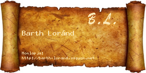 Barth Loránd névjegykártya