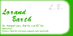 lorand barth business card